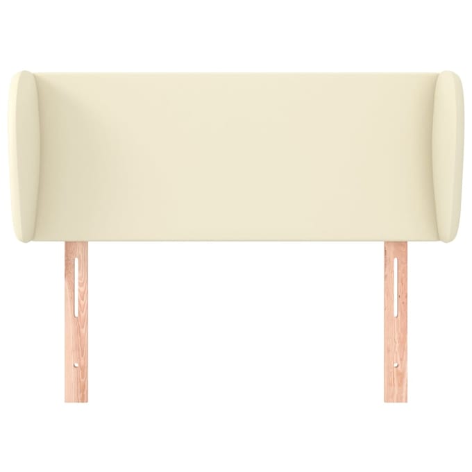 vidaXL - Hoofdbord - met - randen - 103x23x78/88 - cm - kunstleer - crèmekleurig