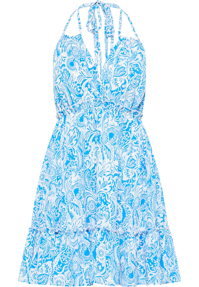 IZIA Zomerjurk Dames blauw wit