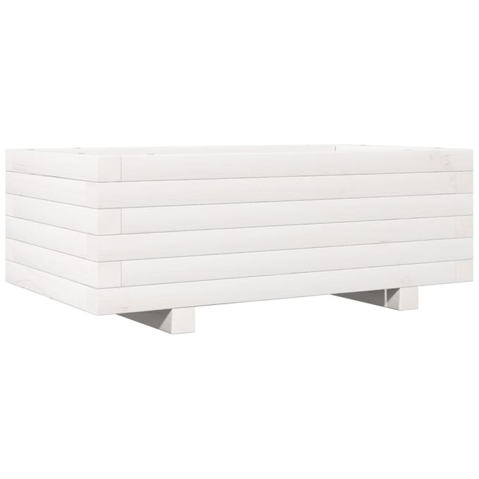 vidaXL - Plantenbak - 70x40x26,5 - cm - massief - grenenhout - wit