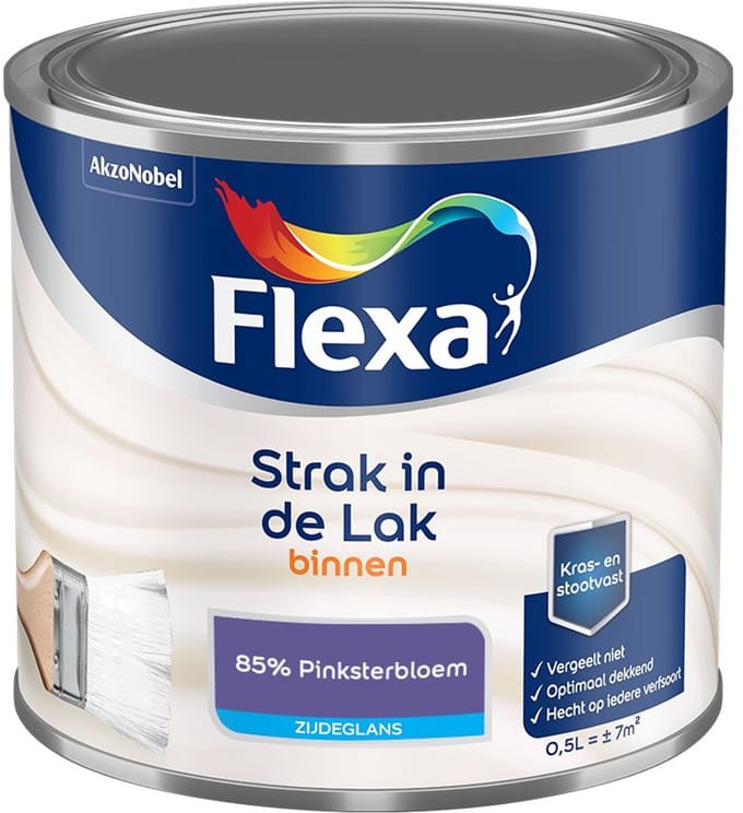 Flexa - Strak In De Lak Binnenlak Zijdeglans - 85% Pinksterbloem - Mengverf - 500 Ml