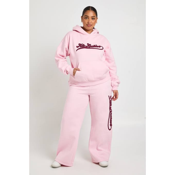 boohoo Dames Plus Ath Archief Oversized Hoodie | Baby Roze | Maat: 52