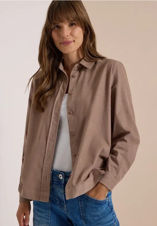 Hedblouse met lange mouwen van corduroy