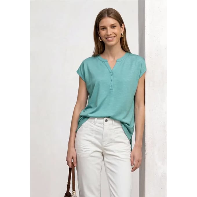 Shirt met losse schouders en gespleten hals