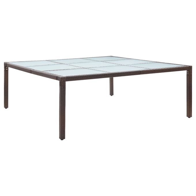 vidaXL - Tuintafel - 200x200x74 - cm - poly - rattan - bruin