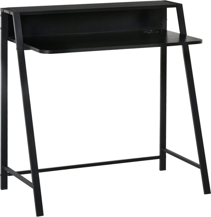 Bureaus - 84x45x85 cm - Stijlvol Computertafel met Kabelmanagement - Metaal - Zwart