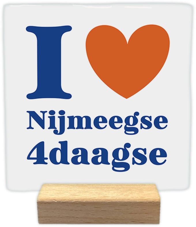I love Nijmeegse 4daagse - Keramische decoratie tegel - Vierdaagse