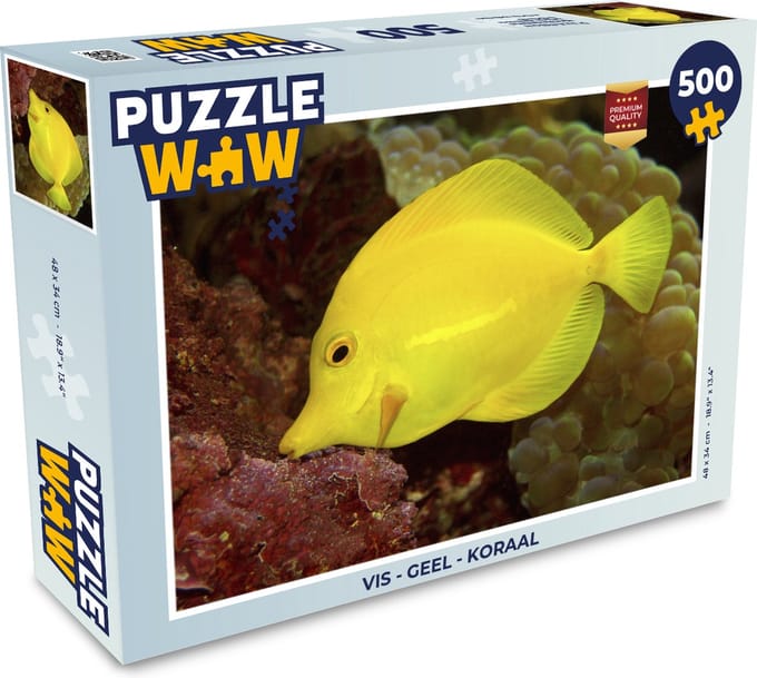 Puzzel Vis - Geel - Koraal - Legpuzzel - Puzzel 500 stukjes
