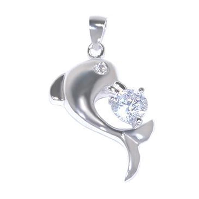 Blinx Jewels Zilveren Hanger Dolfijn Hartje Zirkonia