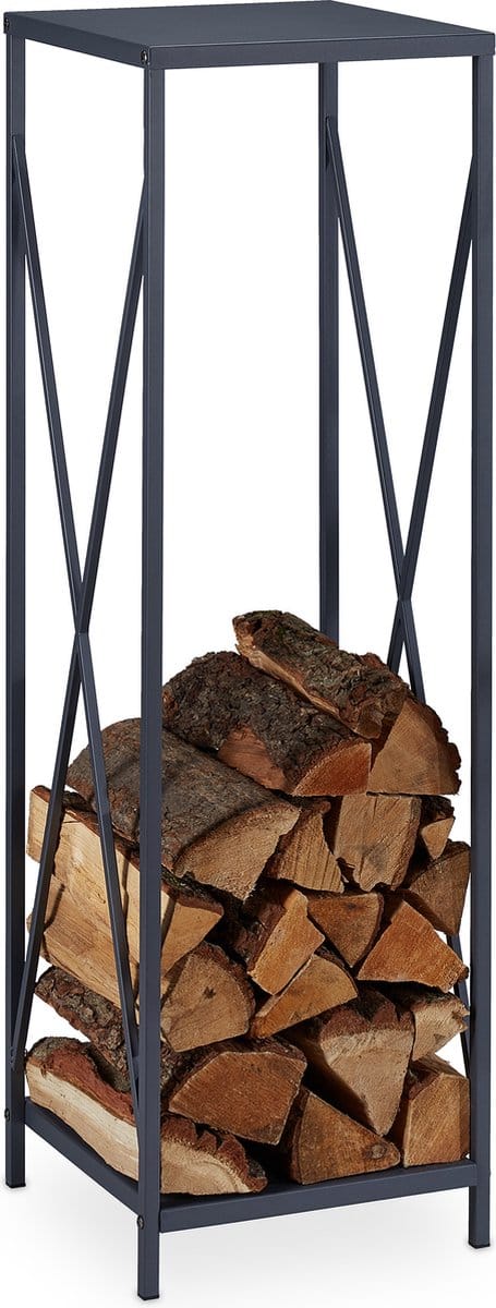 Haardhoutrek - 112x34x34 cm - metaal - binnen