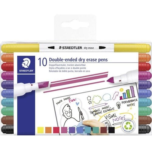 STAEDTLER uitwisbare stiften dubbele punt - 10 kleuren