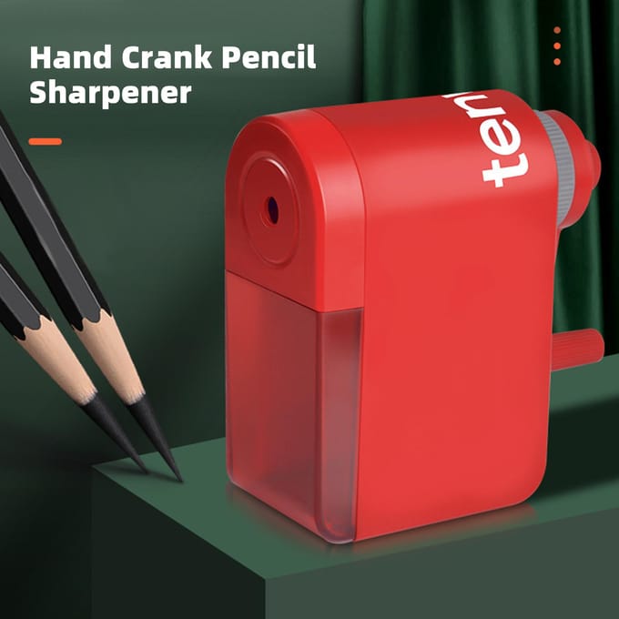 tenwin Handmatige puntenslijper Handslinger puntenslijper Verstelbare scherpte voor 6,5-8 mm potlood zwart