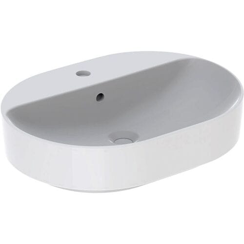Geberit VariForm Countertop washbasin 60 x 45 cm, elliptical, with tap hole bench 500.777.01.2