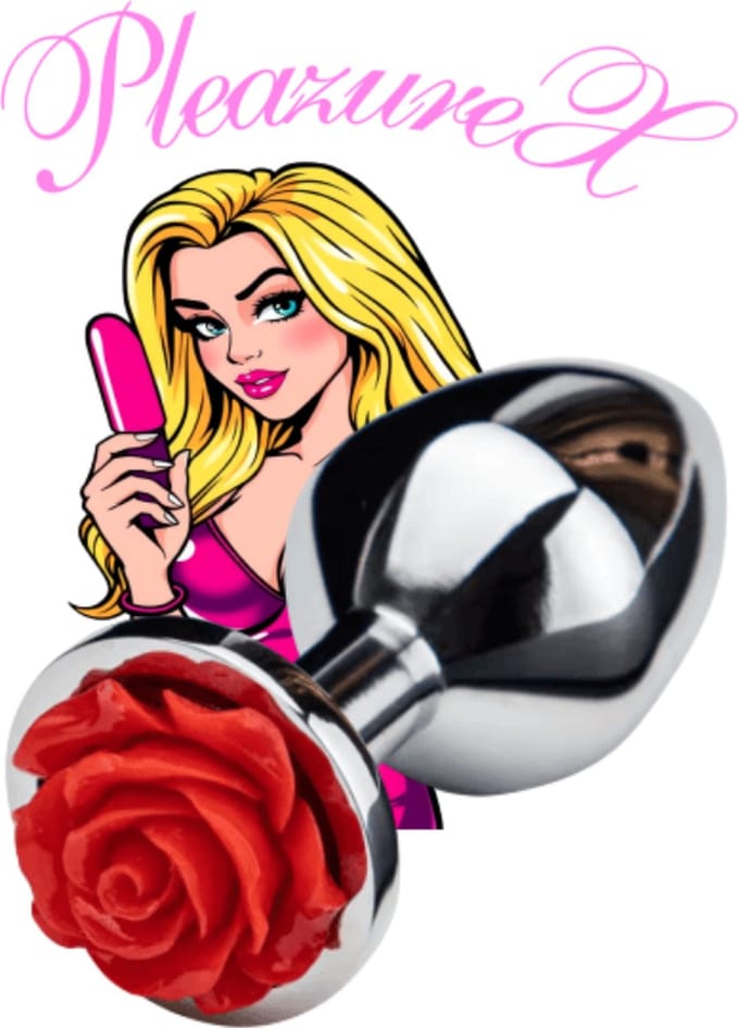 PleazureX Buttplug roos - erotisch - prachtige buttplug - sextoys series - anaal
