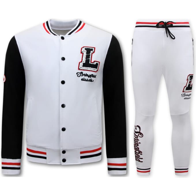 Joggingpak Heren Volwassenen - Tracksuit Heren - 2822 - Wit / Zwart