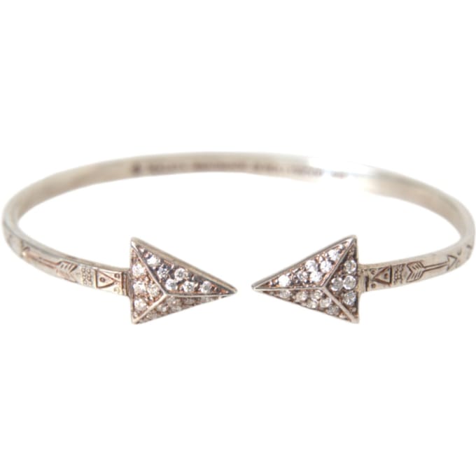 Pijlmanchetarmband Zilver Pave Diamant