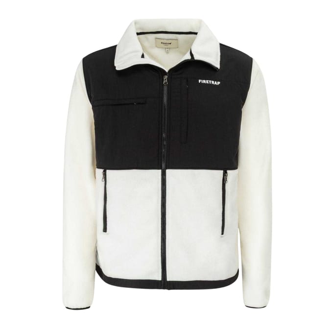 Firetrap Heren Kleurblok Fleece Jacket (Natuurlijk)