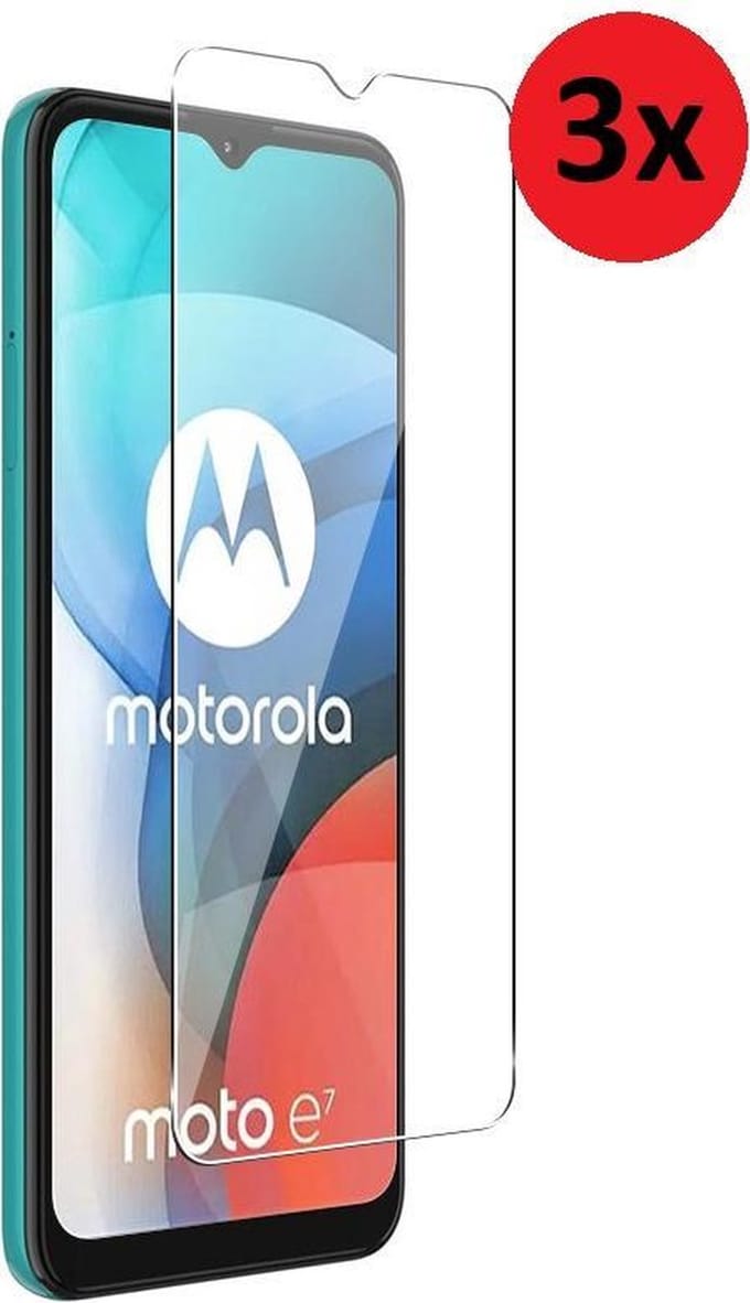 Motorola Moto E7 Screenprotector - Motorola Moto E7 Tempered Glass 3x