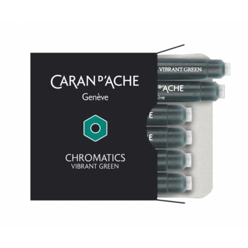 Caran d'ache vulpenvulling chromatics per 6 stuks, vibrant green
