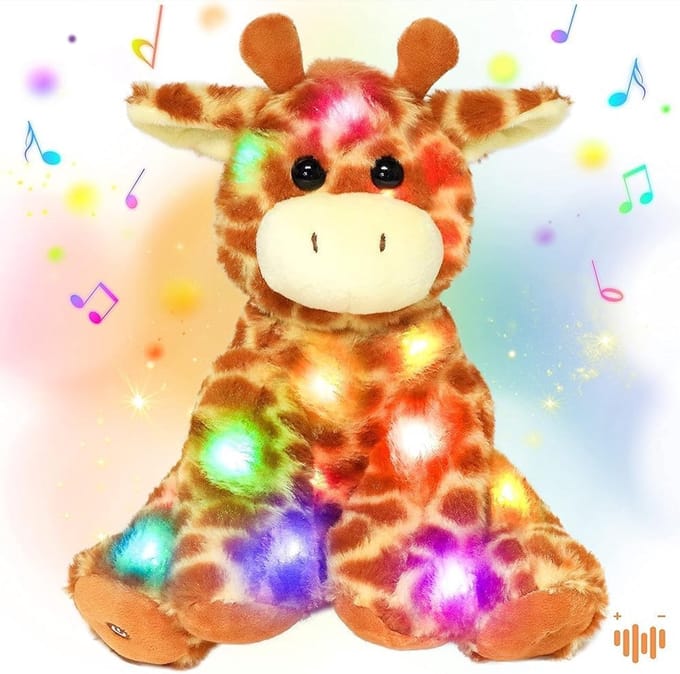 Muzikale Knuffelgiraf Met LED Verlichting - Pluche Speelgoed Voor Kinderen