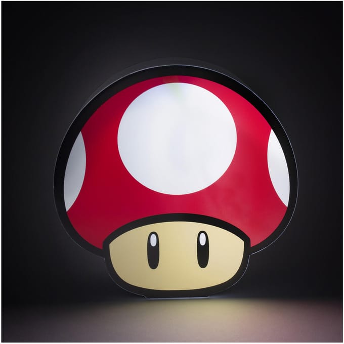 Paladone Super Mario Paddenstoel Bureau Lamp - Beige, Rood, Wit, Zwart