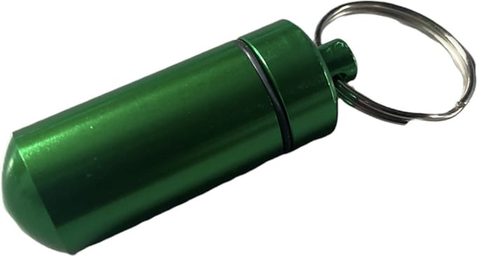 Bijoux by Ive - Waterdichte Sleutelhanger - Pillenkoker - Multifunctioneel - Groen - Aluminium