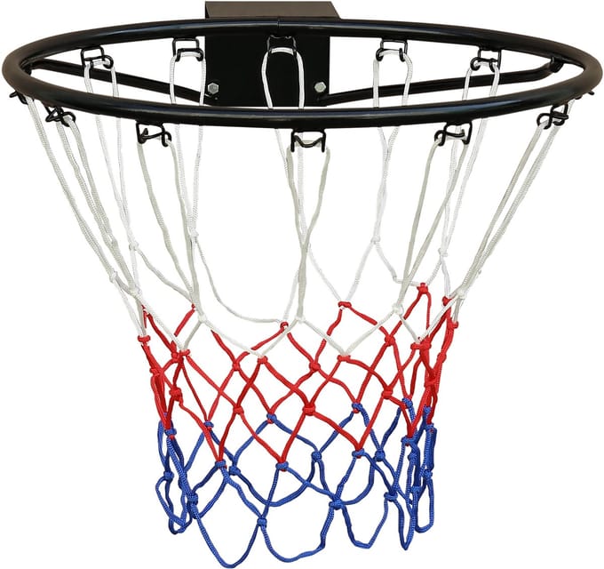 Basketbalring 45 cm - Wandmontage Vervangbaar - Weerbestendig met Net - Staal - Zwart