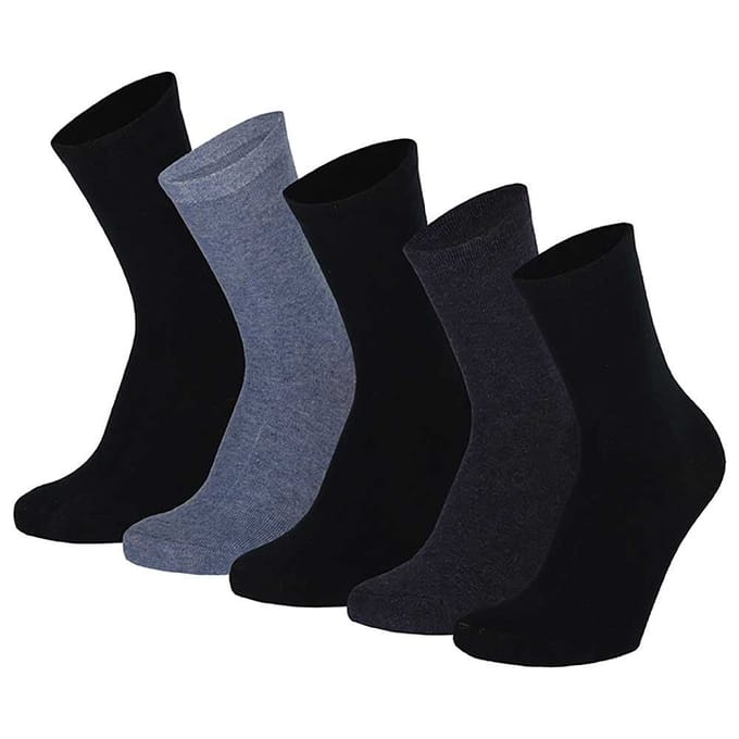 Katoenen kindersokken basic - Blauw - 5-Pak - Unisex - 27/30