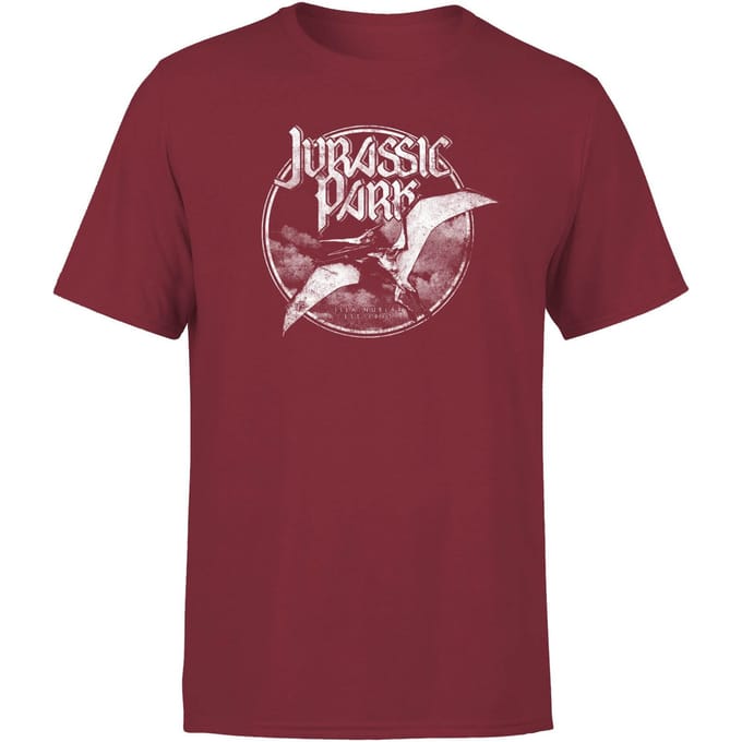 Jurassic Park Flying Threat Men's T-Shirt - Bordeaux - S