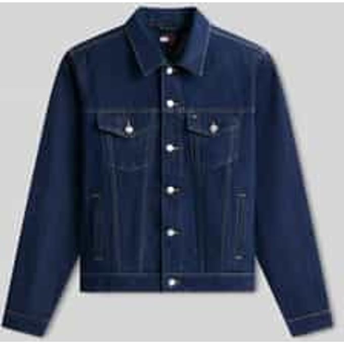 Regular fit jeansjack van katoenmix