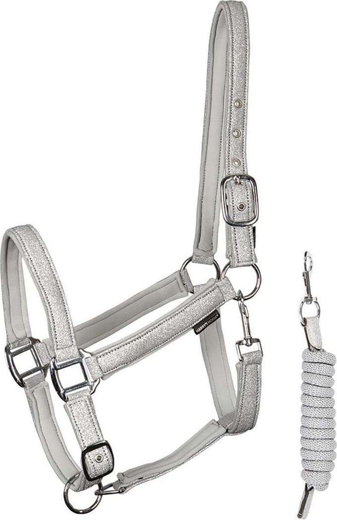Harry's Horse Halsterset Glitter Grijs - Grijs - paard