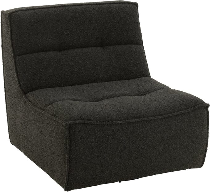 J-Line zetel Draaiend Vierkant - hout/textiel - zwart