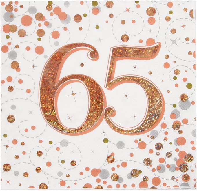 Oaktree - Servetten - 65 jaar Rose Gold (16 stuks)
