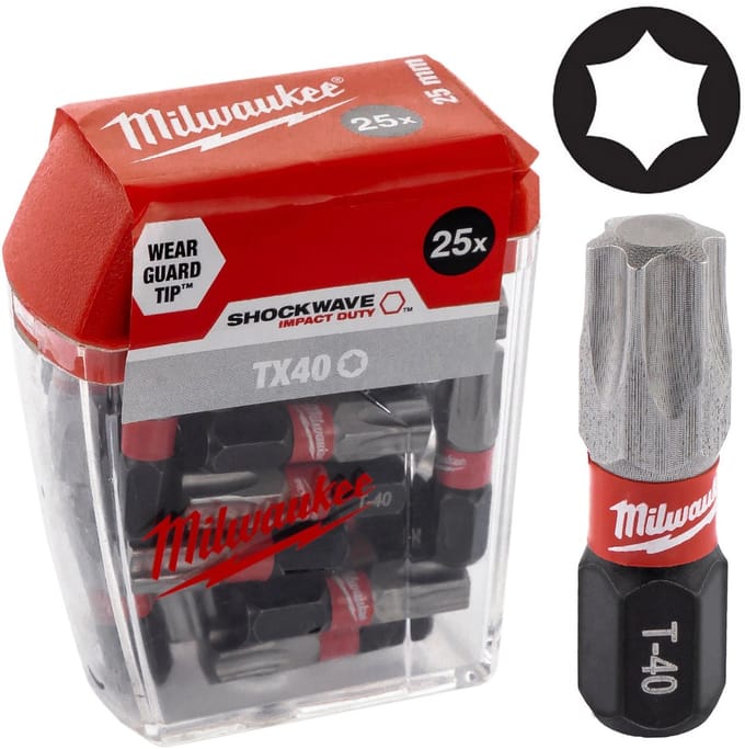 Milwaukee Shockwave Impact Duty™ schroefbits CD Tic Tac TX40 x 25 mm - 25 stuks - 4932430889