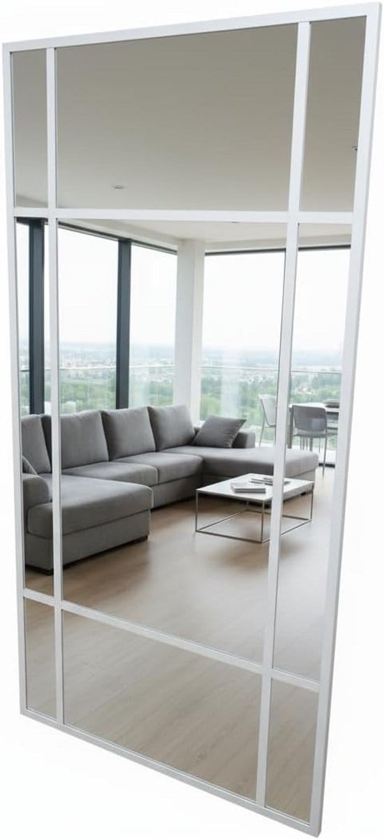 Industriële wandspiegel in Deense stijl - Aluminium - 160x80 cm rechthoekig