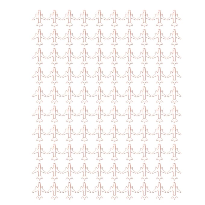 Lot de 80 trombones en forme d'avion en or rose pour éviter la rouille white