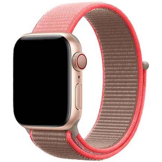 2+1 | Apple Watch Bandje Nexora - Geweven - Nylon - Neon Roze
