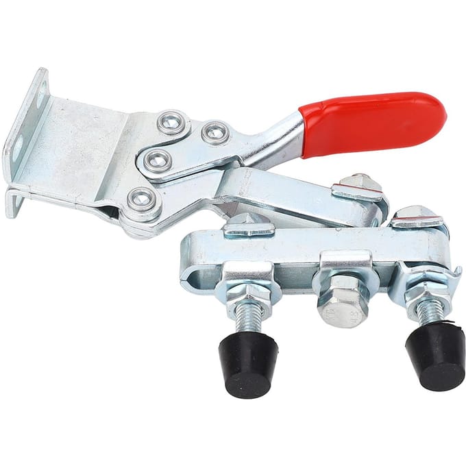 Horizontale Klem Dubbele Kop Snelspanner IJzer 500lb Houdcapaciteit Knevelklem white