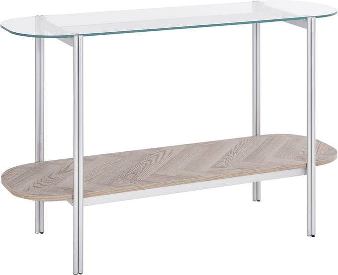 LOVELL - Sidetable - Lichtbruin/Zilver - Hout