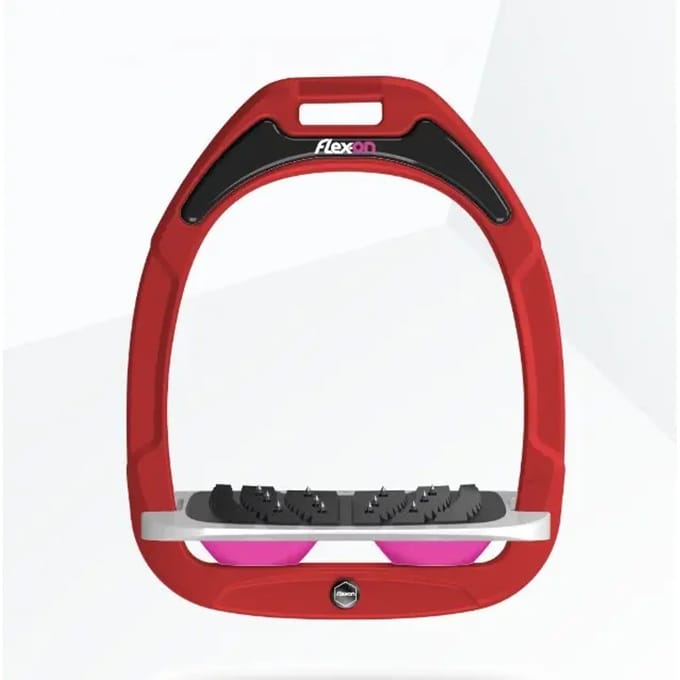 Ultra Grip Verstelbare Beensteunen Rood/Grijs/Roze Flex-On Green Composite