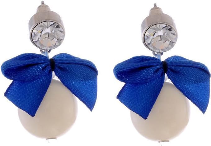 Behave - Oorstekers met kristal en strikje - speelse look - chic