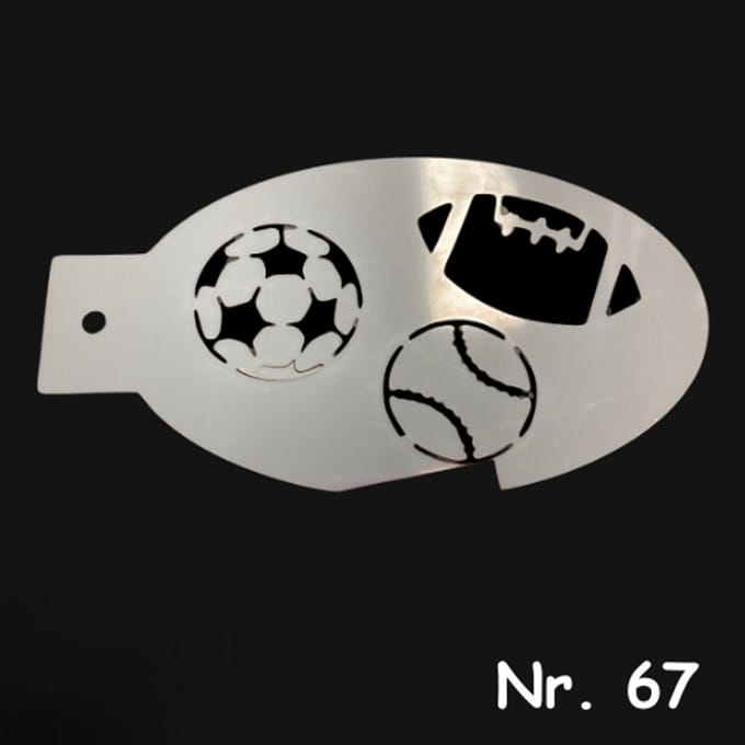 Schminksjabloon - bal sporten (nr. 67) - 12cm