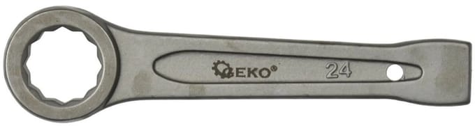 GEKO Ring Slogging Steeksleutel - 24mm - Voor Zwaar Werk - Chroom-Vanadium Staal