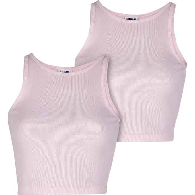 Urban Classics - Washed Rib Jersey 2Pack Crop top - XS - Roze