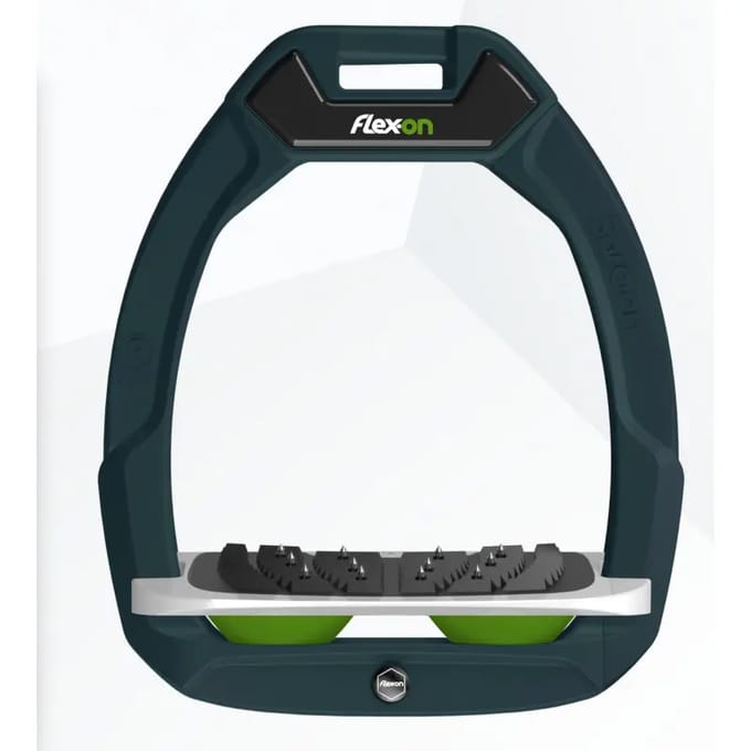 Veiligheidssporen Paardrijden Hellende Grip Groen/Wit/Groen Flex-On Safe-On