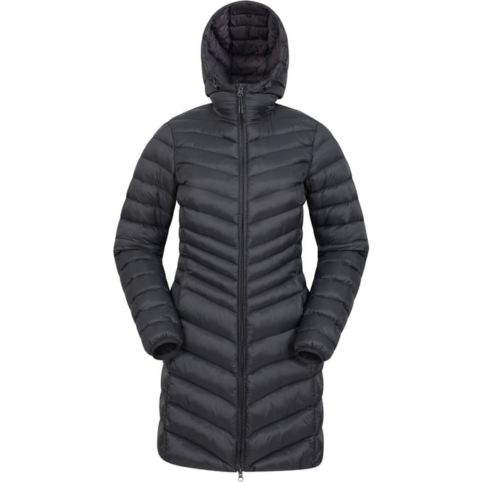 Mountain Warehouse Dames/Dames Florence lange gewatteerde jas (Zwart)