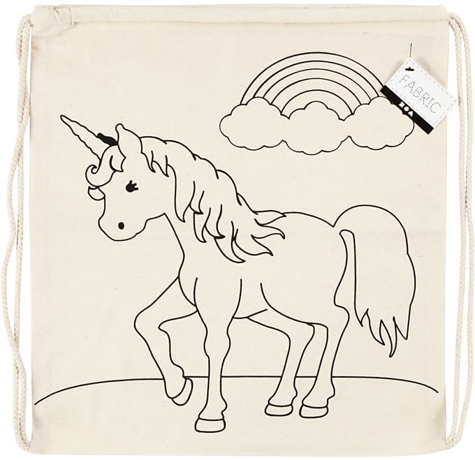Rugzak, unicorns, afm 37x41 cm, 110 gr, licht naturel, 1 stuk