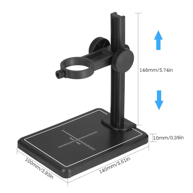 KKmoon Mini Digitale Microscoop Stand Vergrootglas Camera Omhoog en Omlaag Verstelbare Standhouder Universeel zwart