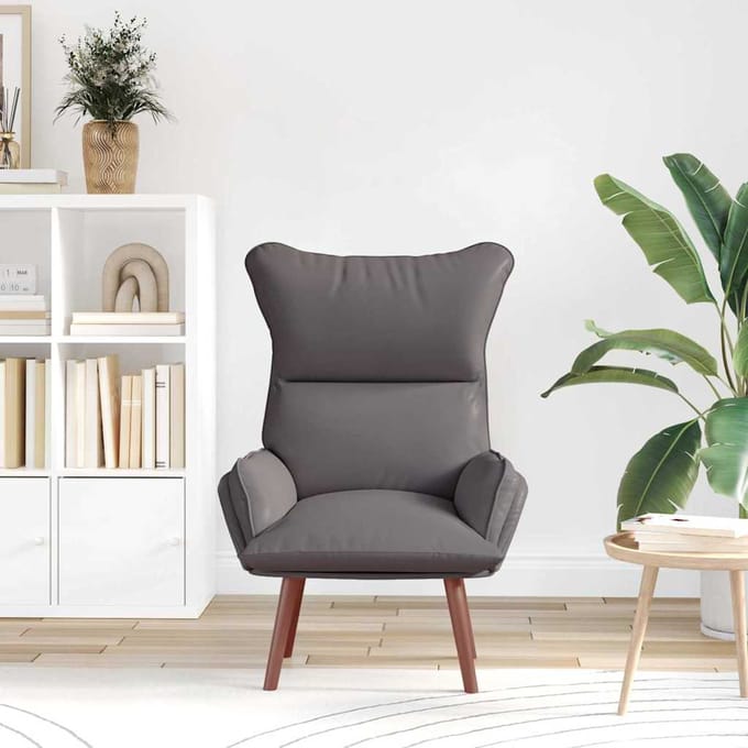 vidaXL - Fauteuil - Grijs - 69 - x - 74 - x - 93 - cm - Kunstleer