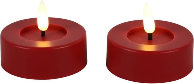 Countryfield Led Tealight Maxi Rood 2 stuks Ø 6,5 cm