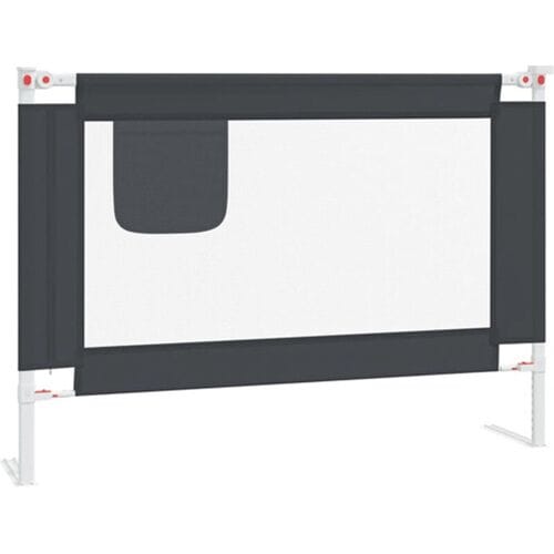Barrière de Sécurité pour Lit d'Enfant Gris Foncé 90x25 cm Tissu